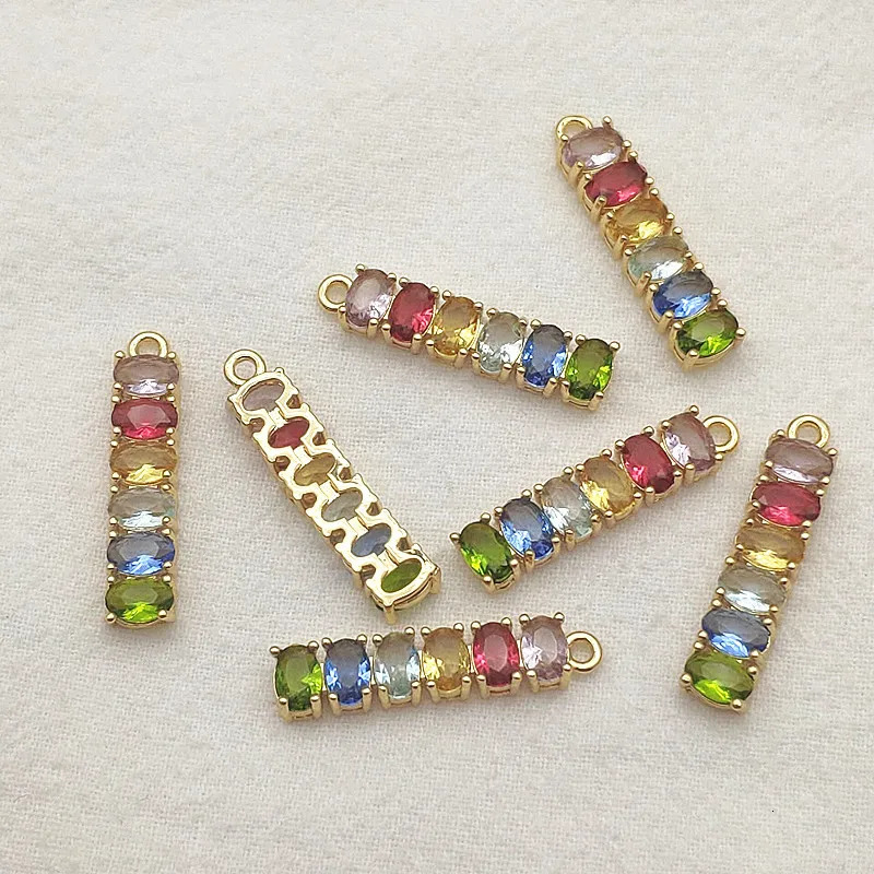 incoming 29x6mm 50 pieces of copper crystal rectangular charm used for DIY accessories of handmade necklaces/earrings jewelry accessories discovery 24