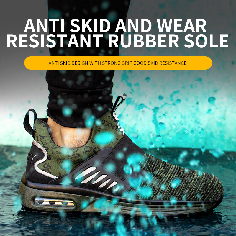 Plastic Breathable Cap Toe Protective Footwear Slip on Lightweight Work Shoes Men Women Safety Sneakers Male 8017