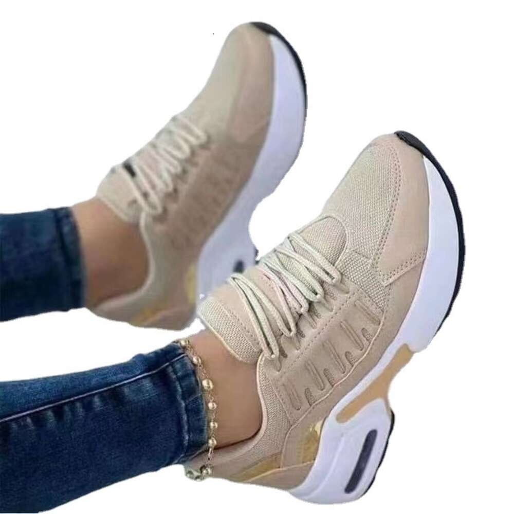 2024 New Casual Sports Flying Weaving Slope Heel Round Toe Lace Mesh Breathable Women's Shoes ddmythur