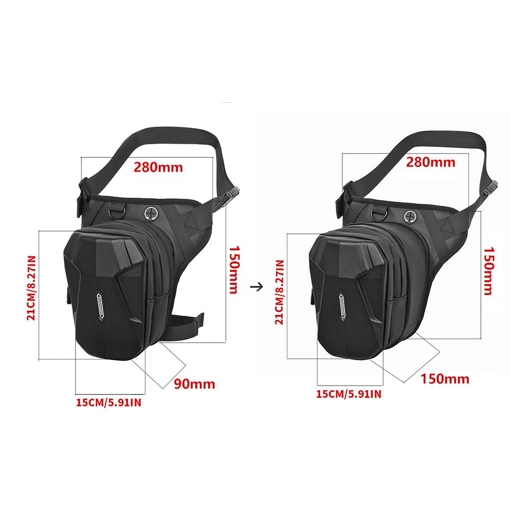 RZAHUAHU Hard Shell Motorcycle Bag Drop Leg Side Bag Fanny Waist Bag Waterproof Phone Purse Motorbike Hip Bum Pack Cycling Bags