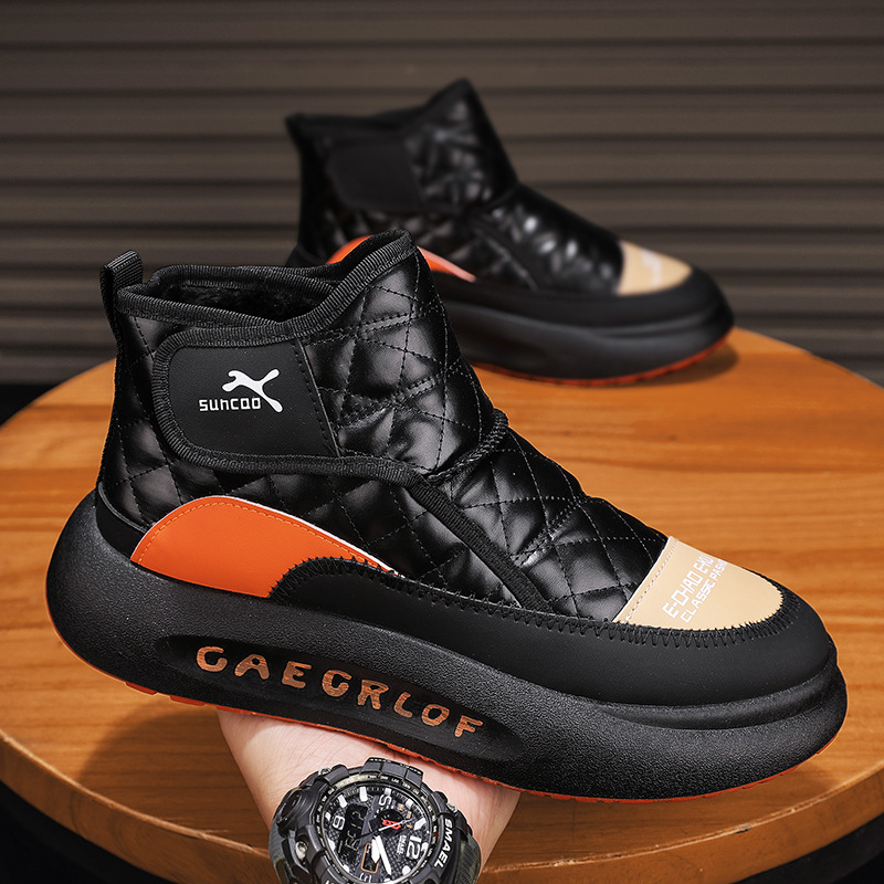 Men's Autumn/Winter New Style Plush and Thick High Top Sports Leisure Cotton Boots.
