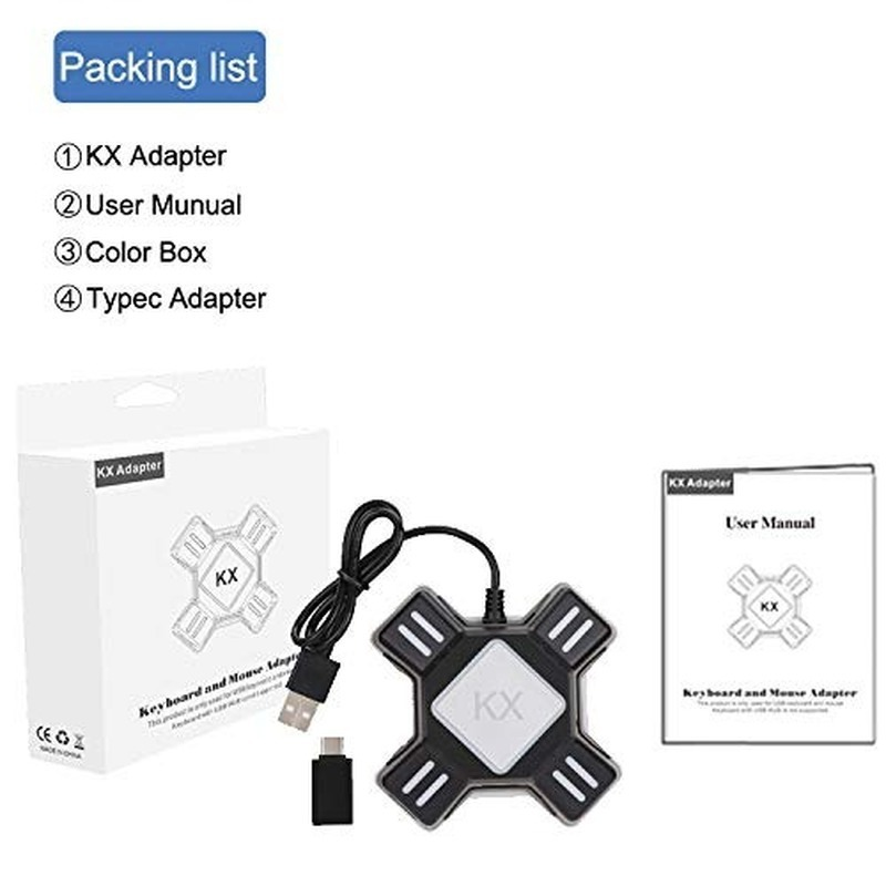 KX Keyboard and Mouse Adapter Controller Converter for Switch / PS4 / XBOX / PS3 / XSX Keyboard Adapter Games Accessories