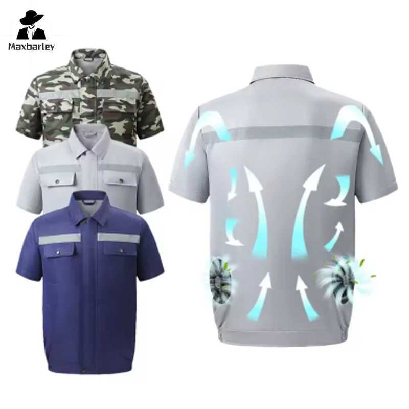 Summer ice vest mens jacket camping USB charging air conditioning clothing outdoor camouflage cooling work vest W241111