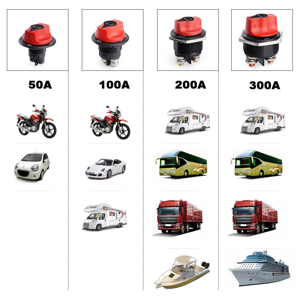 32V DC Disconnecter Power Isolator Cut Off Rally Switch Kit For Car Motorcycle Truck Boat 50A 100A 200A 300A
