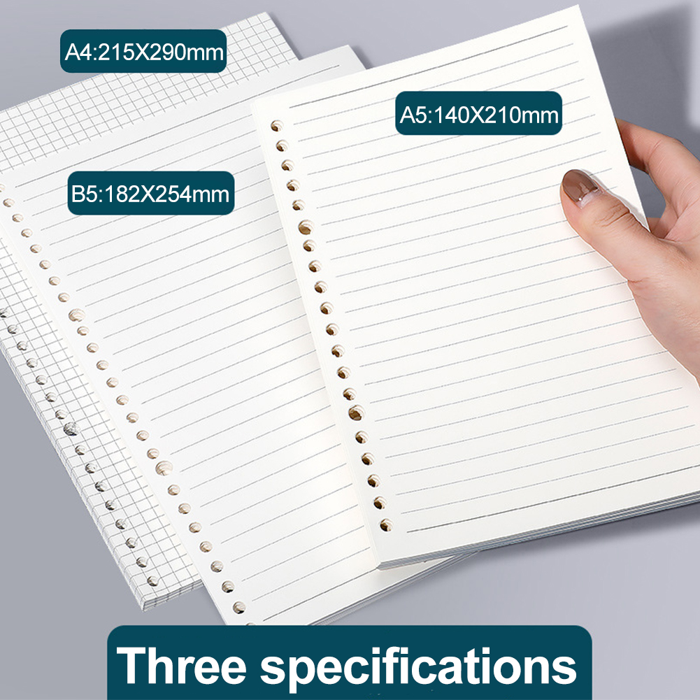 A5 A4 B5 Loose Leaf Notebook Refill 60pcs Spiral Binder Inner Page Weekly Monthly To Do Line Dot Grid Inside Paper Stationery