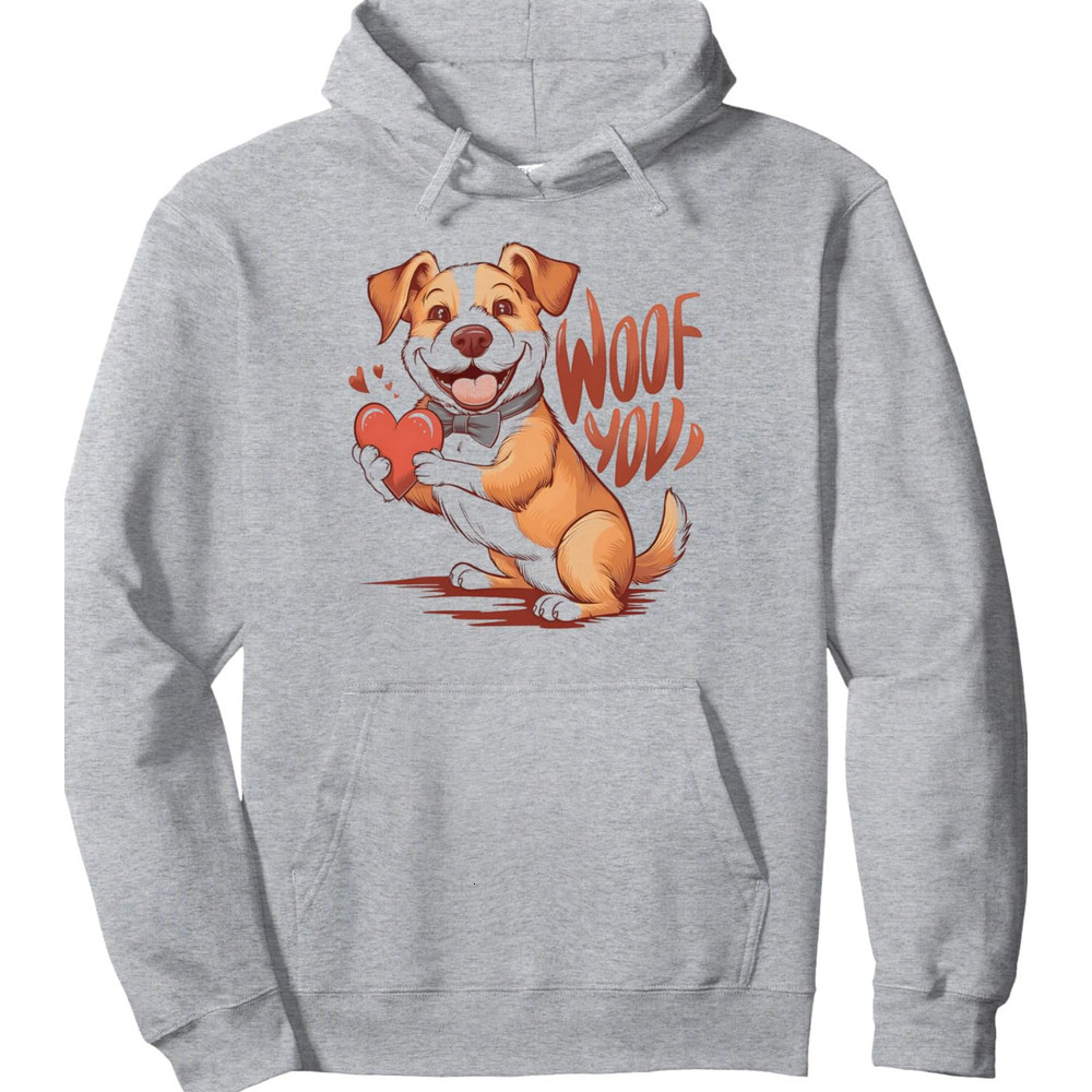 Hoodie for Mens Womens Dog Lover Woof You Puppy Valentines Day Apparel Pullover Hoodie Graphic Hoodies sweatshirt