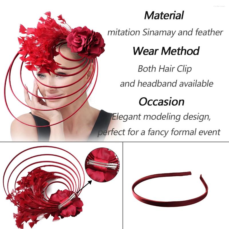Gold Fascinator Hat Wedding Church Headpiece Women Formal Event Tea Chapeau Cap Party Elegant Bride Feather Millinery Femme