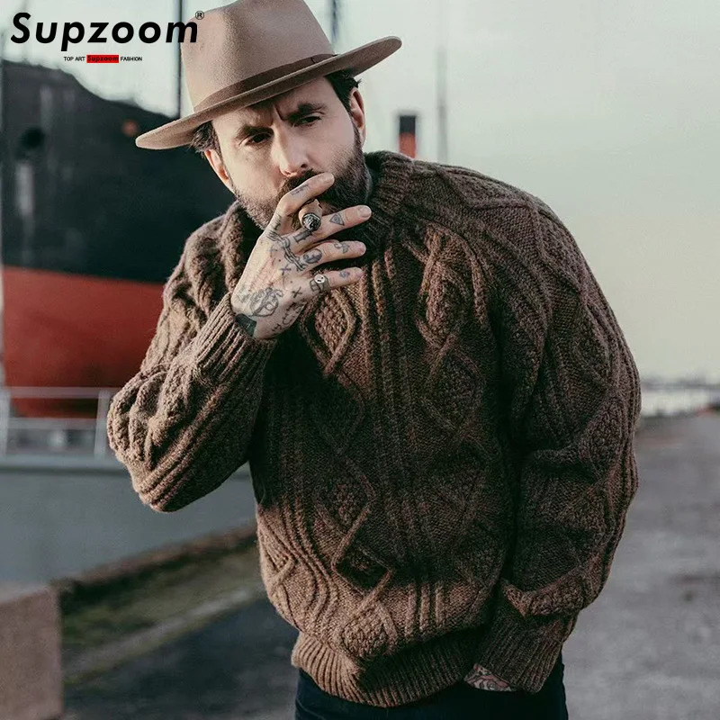 Supzoom Arrival Retro Casual Cartoon Pulloverse Couple Mens Top Fashion Winter Knitted Sweater 241111