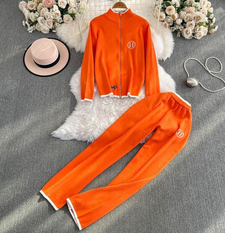 NEW Women's Tracksuits Knitted suit brand Knitted Casual Suit Sweater pants 2 Piece Set designer Tracksuits H18