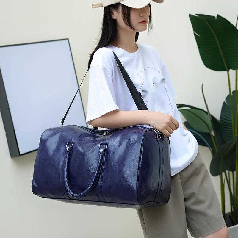 Hand Luggage Bag for Men Large Capacity Fitness Travel Bag Textured Pu Korean Version Business Travel Fashion Crossbody Bag for Women