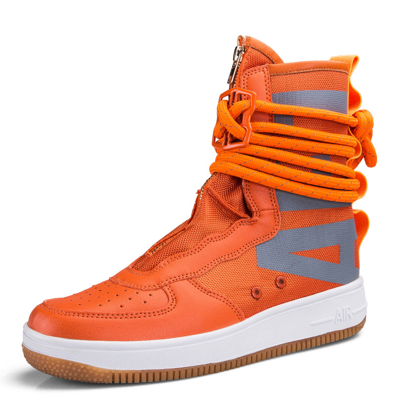 European and American Plus Size Men's and Women's New Zipper High Top Board Shoes Size36-46.