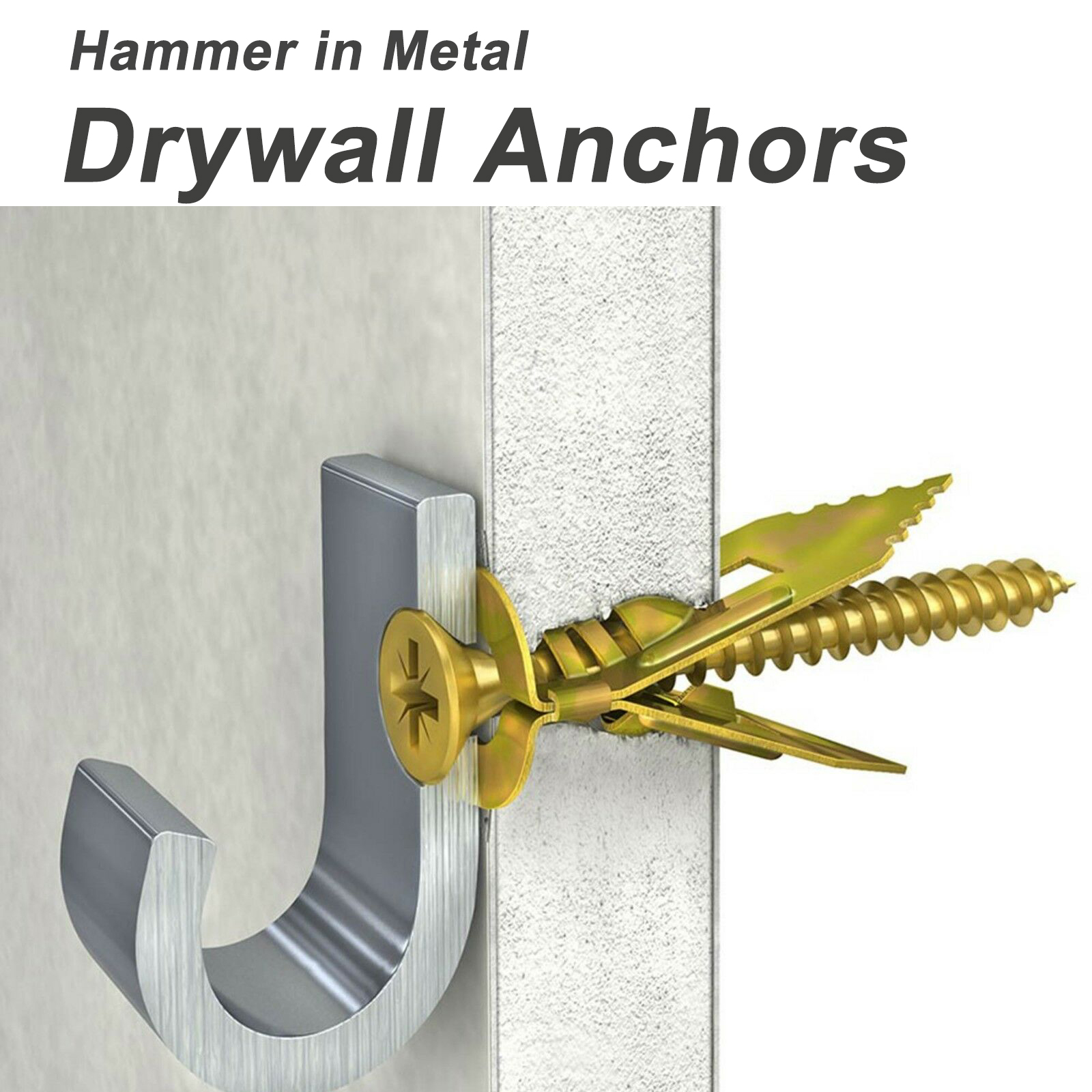 Drywall Self-Drilling Anchors with Screws Kit, No Drill Or Holes in Wall Perfect for TV Wall Anchors And Screws For Drywall