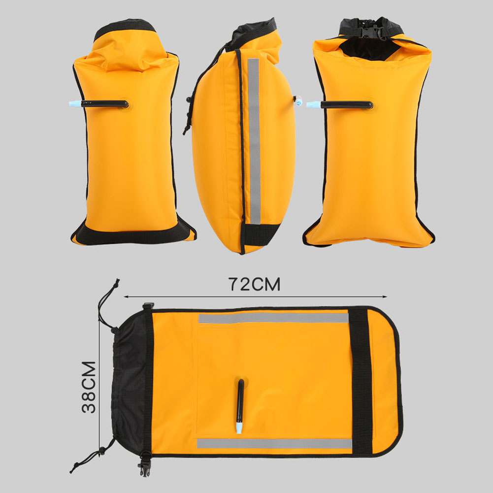1pc Paddle Float Bag Kayak Canoe Ocean Boat Inflatable Paddle Bag Airbag Self-Rescue Float Bags Canoeing Quick Release Buckle