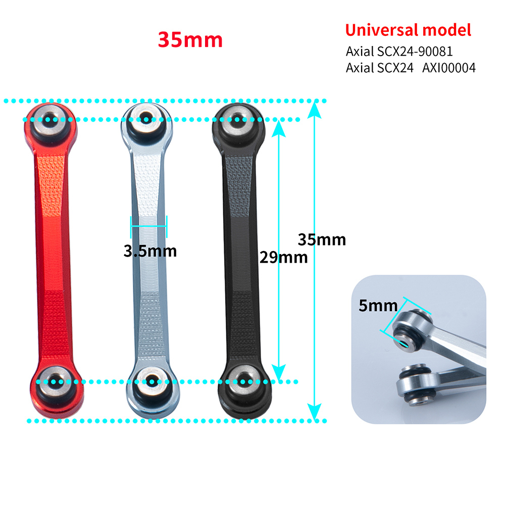 AXSPEED 2PCS CNC Aluminum Links Chassis Linkage with Rod End for 1/24 RC Crawler Car Axial SCX24 Upgrade Accessories