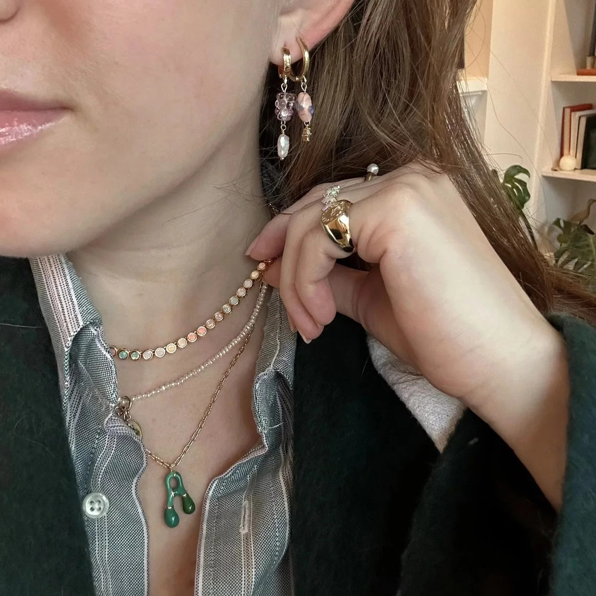 copper drip oil enamel bubble letter charm womens fashion 26 letter A-Z pendant accessories DIY jewelry 241108