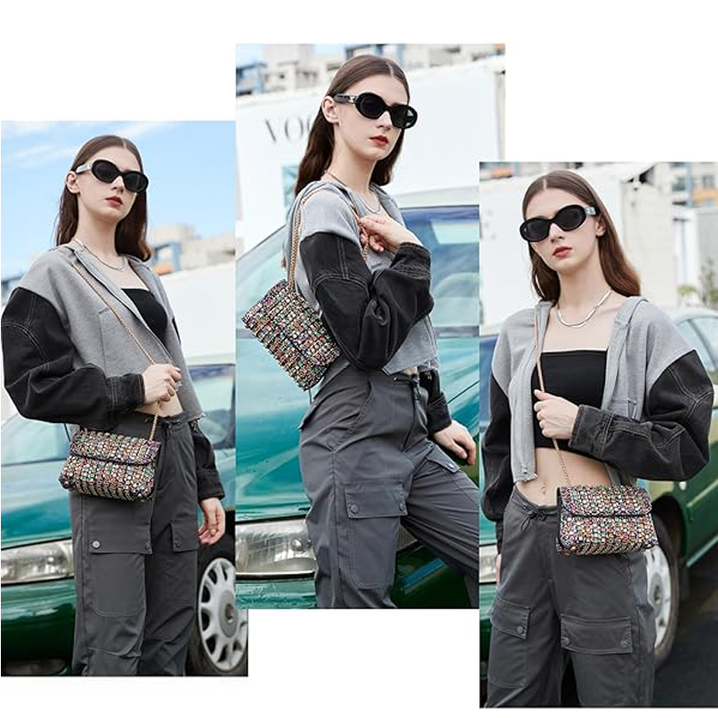 new luxury bag fashion designer bag Shoulder Bags Crossbody Bag Purses Handbags Crystals Rhinestone Evening Bag for Women Clutch Purse with Chain bag