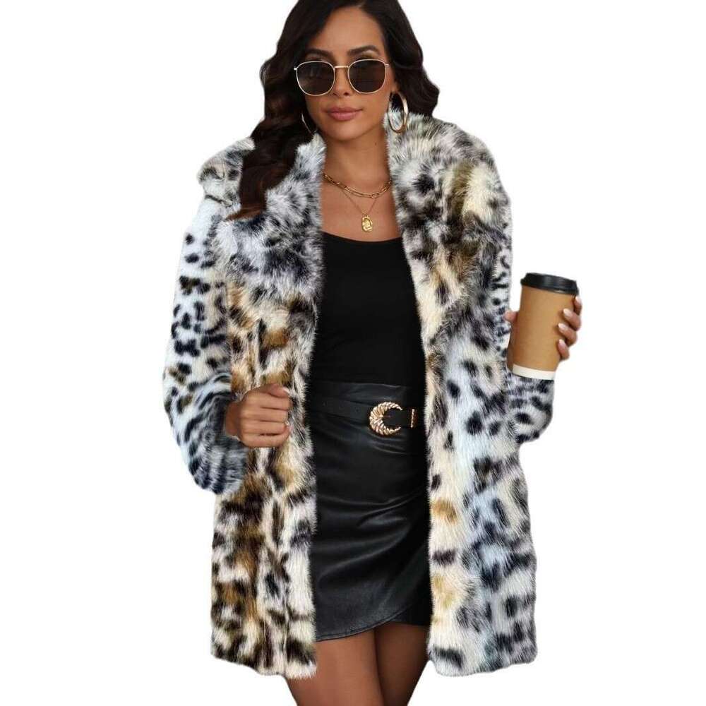 shanshi fur coat women Imitation faux coat, Russian winter high-end fur collar fashionable coat