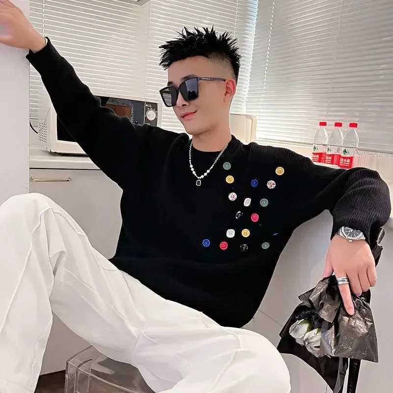 New Arrival Mens fashion designer luxury Crewneck knitted sweater mens button round neck white plow best-selling product S X Z241111