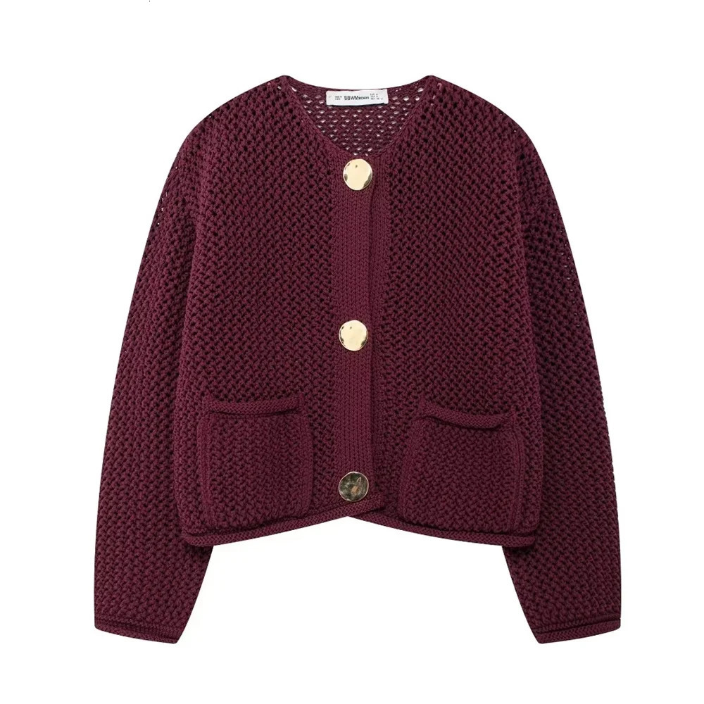 BRIF Autumn Knitted Cardigan Women Casual Long Sleeve Single Breasted Loose Crop Sweater Y2K Streetwear 241111