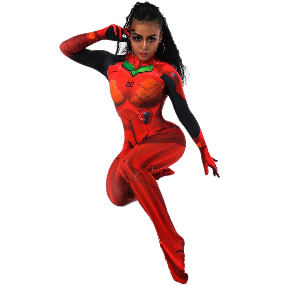 Adults Kids Anime Asuka Langley Soryu Cosplay Costume Asuka 3.0 Jumpsuits Zentai Suit Halloween Bodysuit