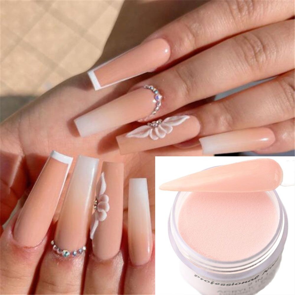 100g/bag Nude Acrylic Powder For Nail Art Bulk Professional Extension/Dipping/Engraving Acrylic Powder Faster Drying Nail Dust-1