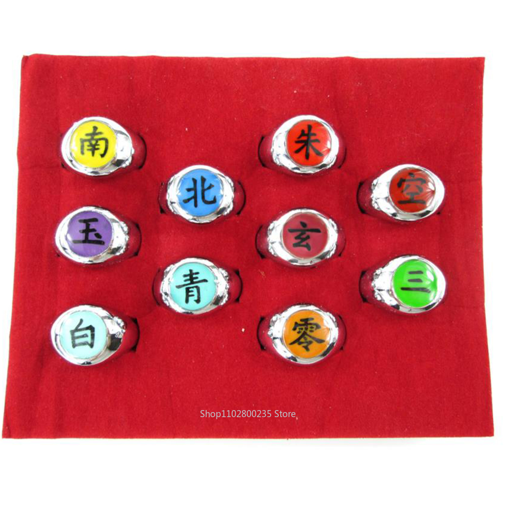 Anime Naruto Cosplay Ring Akatsuki Ninja Rings Nagato Deidara Sasori Kakuzu Orochimaru Zetsu Hidan Figure Ring Christmas Gift