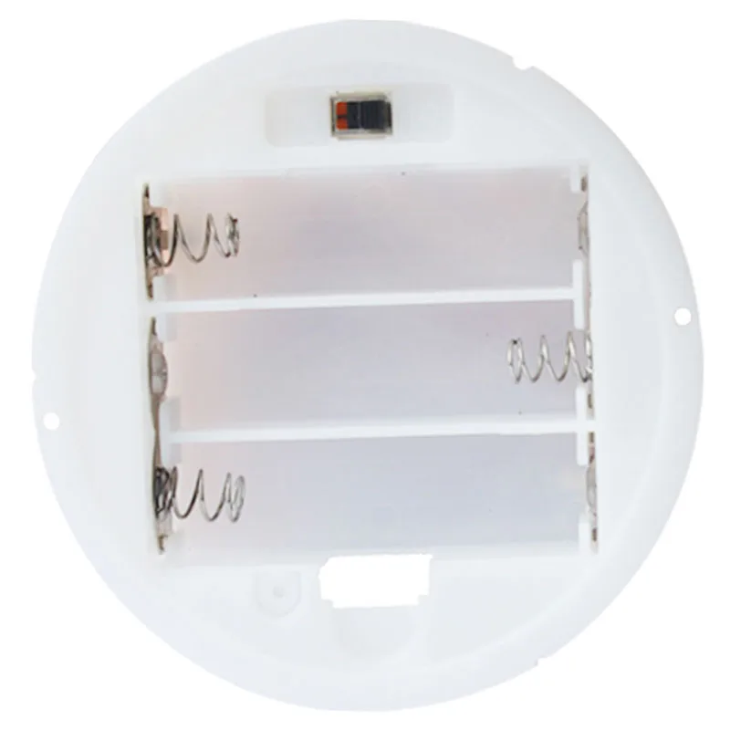 3 AA 2A Battery 4.5V Holder Box Case with Switch Cover White Round Battery Case for 3x AA Battery Base Socket Organizer Holder