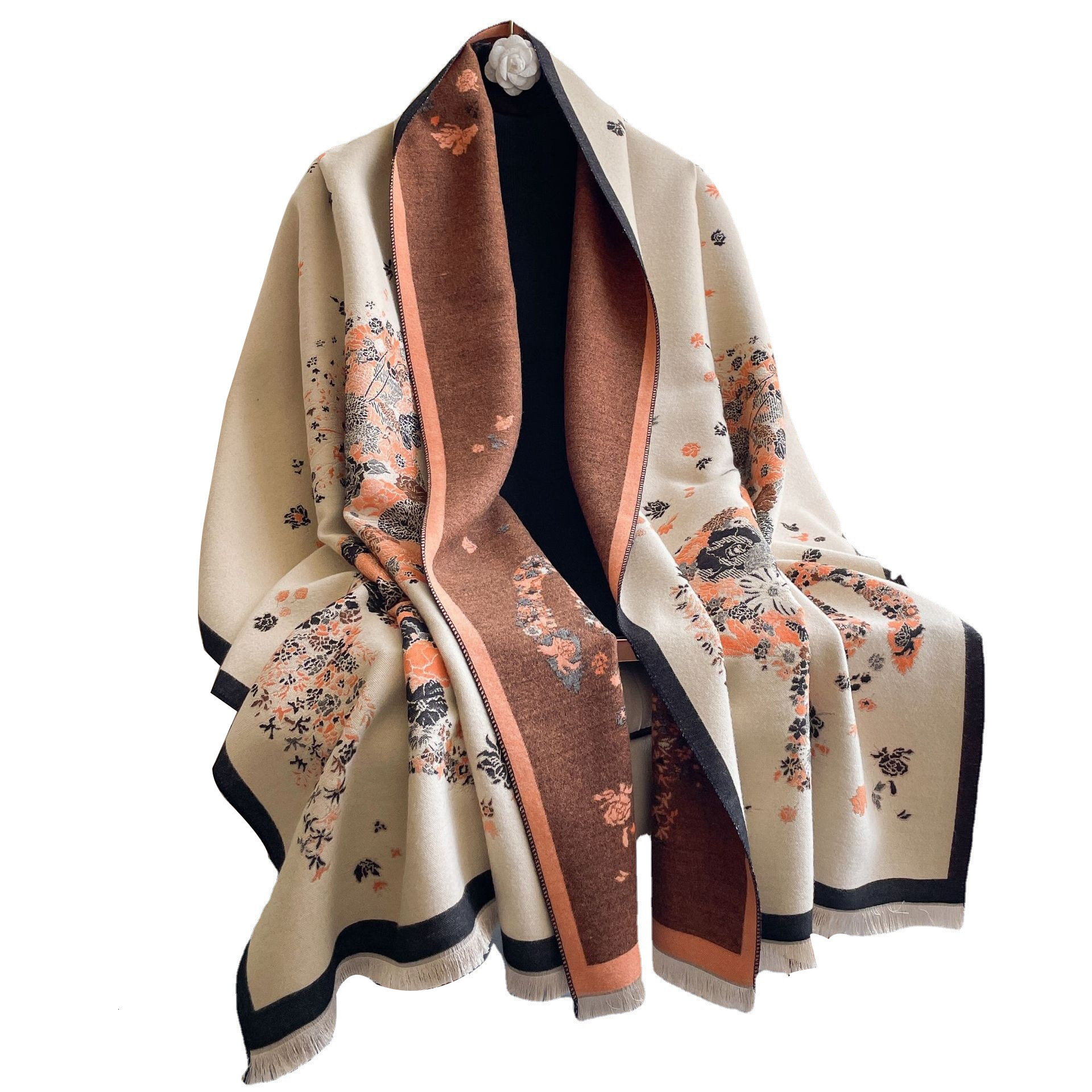 Women's Autumn/Winter New Imitation Cashmere Versatile Long Tassel Shawl Fashion Thickened Scarf