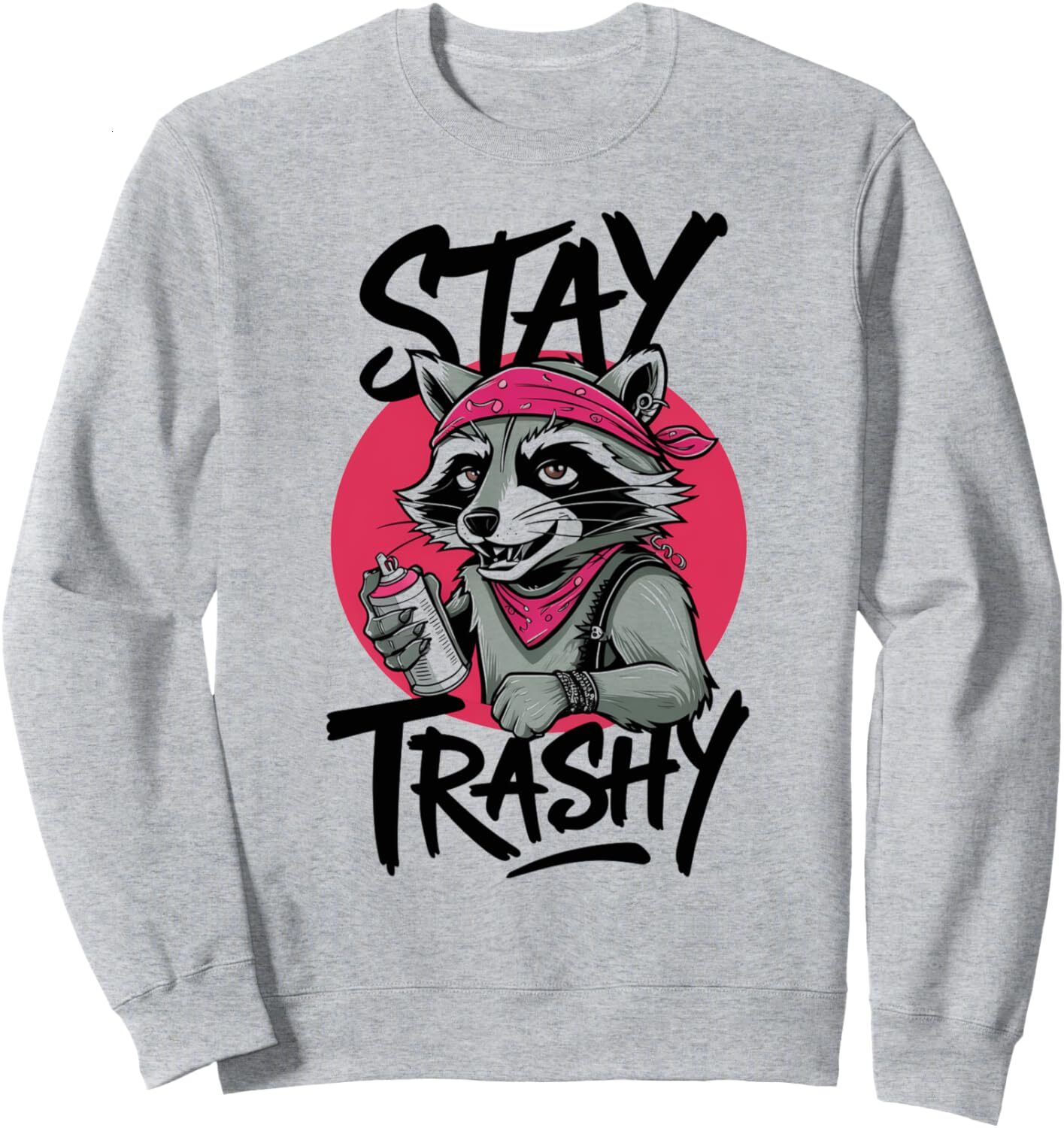 Long Sleeve Shirts for Men sweatshirt Raccoon Graffiti Art Stay Trashy Street Art Gift Sweatshirt T shirt Tee Streetwear Casual tops clothes