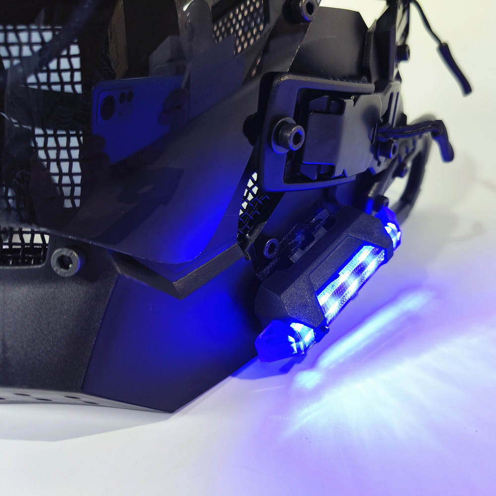 2pcs Custom Cyber Punk Unit Mask Accessory Cosplay Bicycle Flashing Light USB Charging LED Warning Light Parts Color Optional