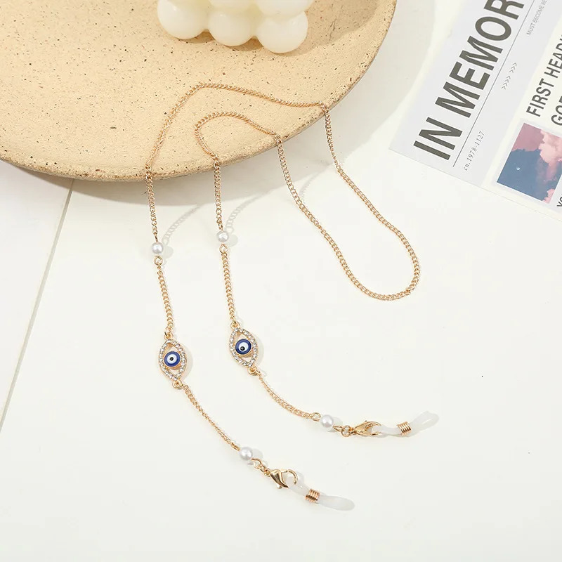 Fashion Metal Glasses Chain Mask Hanging Rope Womens Retro Pearl Sunglasses Hanging Rope 241108