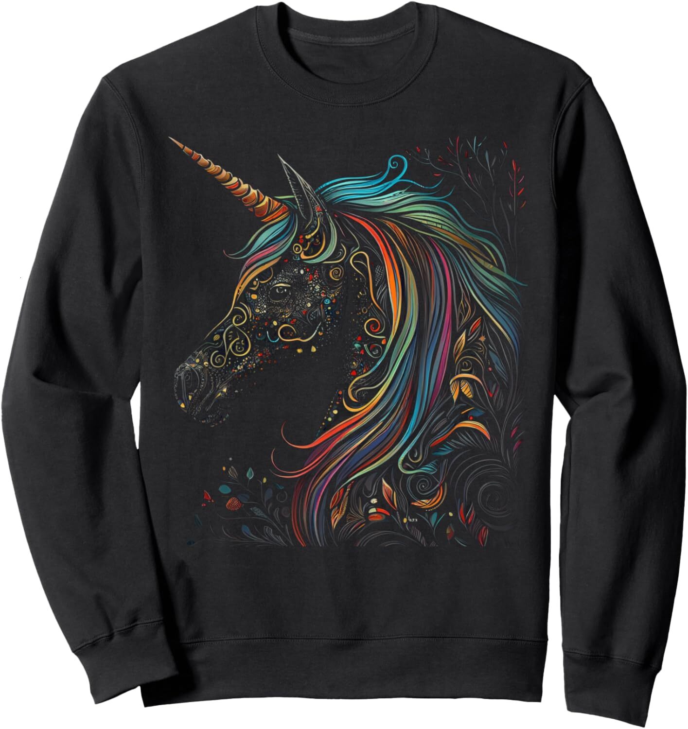 Long Sleeve Shirts for Men sweatshirt Colorful Unicorn with Horn and a Rainbow Graphic Tees Sweatshirt T shirt Tee Streetwear Casual tops clothes