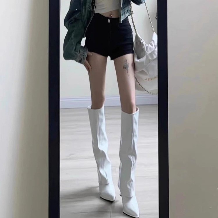 European and American Style Versatile Pointed Toe Boots Knee High Boots.