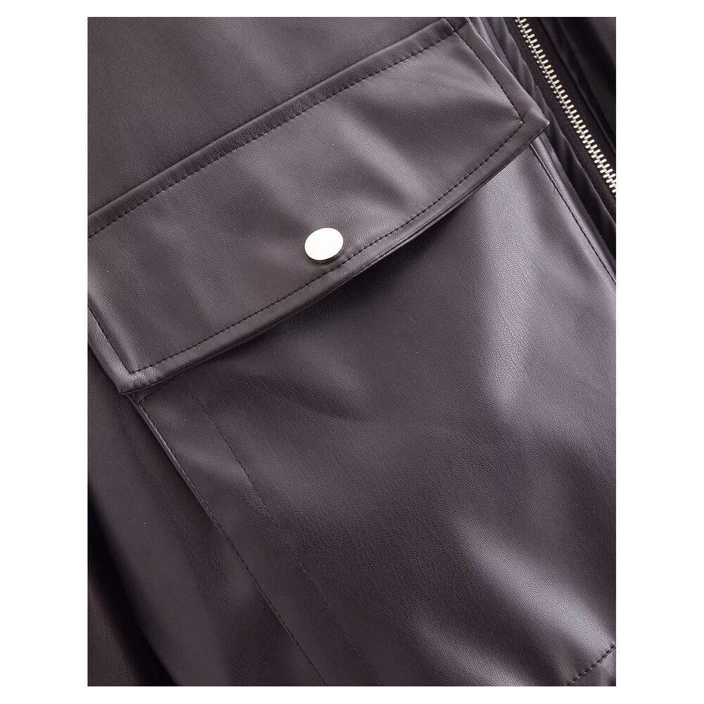 shanshi leather jacket women winter new and versatile women's clothing faux leather loose jacket
