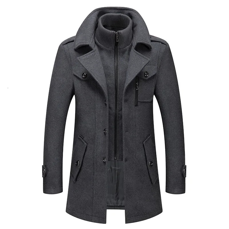 Autumn Winter Men Wool Coat Thickening Warm Coat High Quality Wool Coat Male Fashion Casual Overcoat Clothing 241111