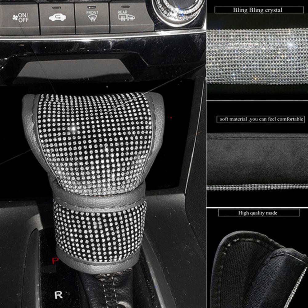 Upholstery Decorative Gear Leather Full Cover Drill Shift Handbrake Car A4H0