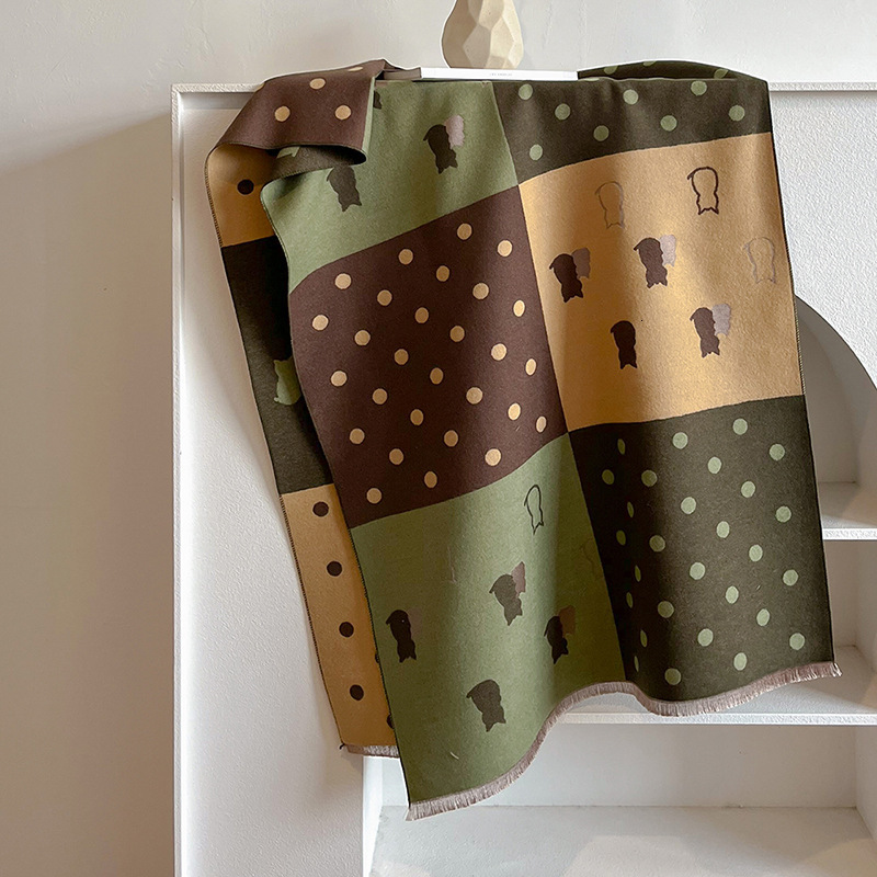 new trendy winter versatile long thick multi-functional shawl imitation cashmere scarf for women