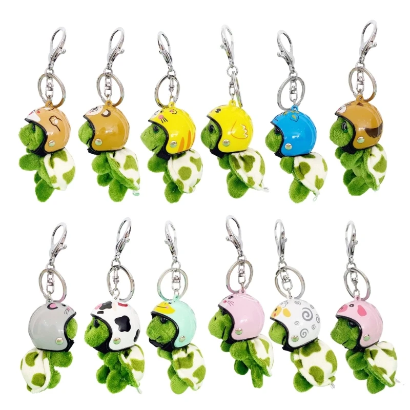 Keychain Helmet Sea Turtle Cute Animal Plush Keys Chain Attractive Phone Schoolbag Charm Car Pendant For Children ddmysmile Gift 57Bd Smile