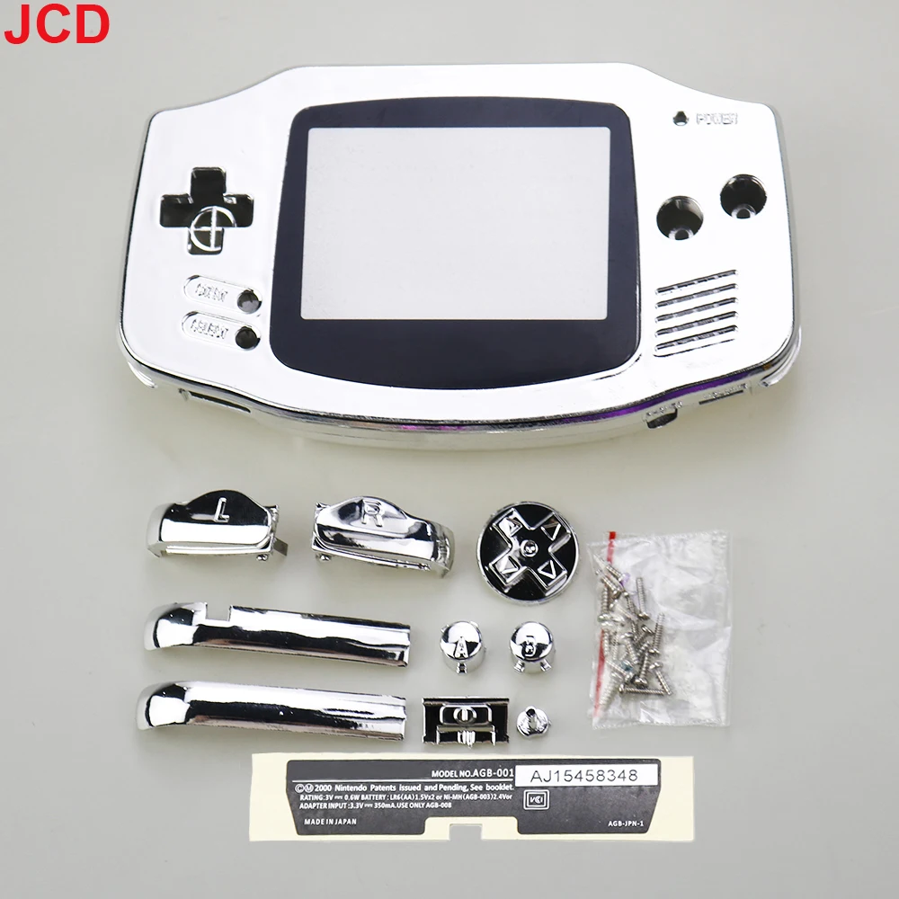 JCD Electroplating For GameBoy Advance Game Console New Housing Shell Sets For GBA Shell Case Cover With Screen Lens And Screw