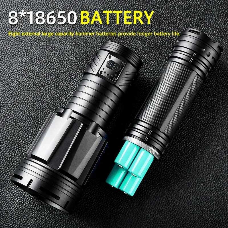 XHP360 high-power LED flashlight 15000LM portable flashlight charging ultra long distance outdoor emergency camping light X241111