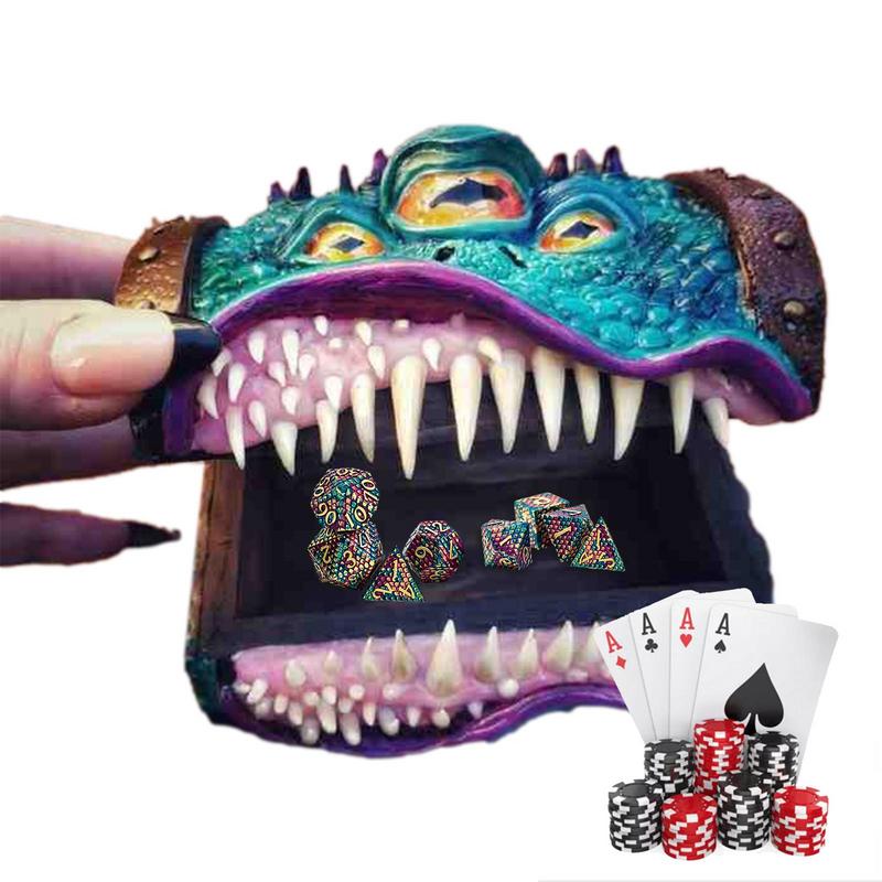 Funny Mimic Dice Box Complete Double-Colors Dice Sets Compatible With Shiny Eyes RPG Table Games Home Decorations
