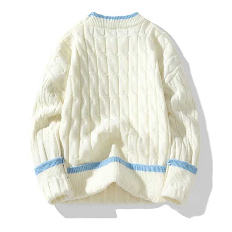 New Arrival Autumn and Winter Mens Sweater Warm Knitted Fabric Fashionable Loose Knitted Sweater Mens Youth Viti Pawok Casual Knitted Fabric Z241111