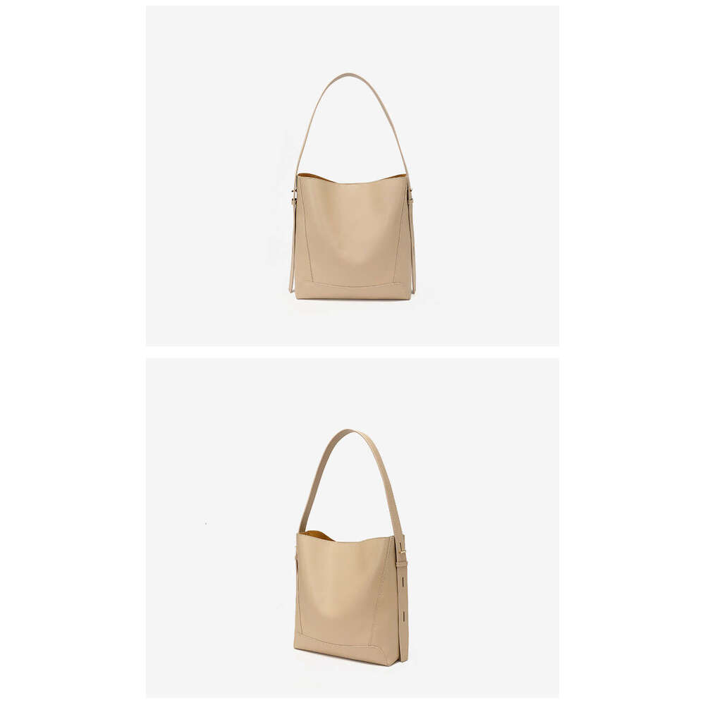 Leather Bucket Women New Simple Light Commuter Large Capacity Single Shoulder Messenger Tote Bag Street Dressing