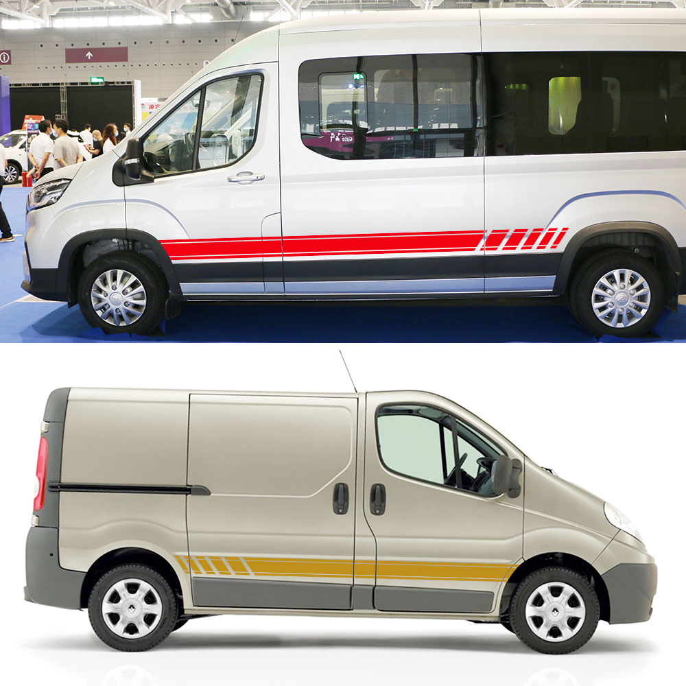 Car Door Stripes Stickers For Renault Trafic 3 2 Fiat Talento Nissan NV300 Vauxhall Vivaro Camper Van Vinyl Decals Accessories