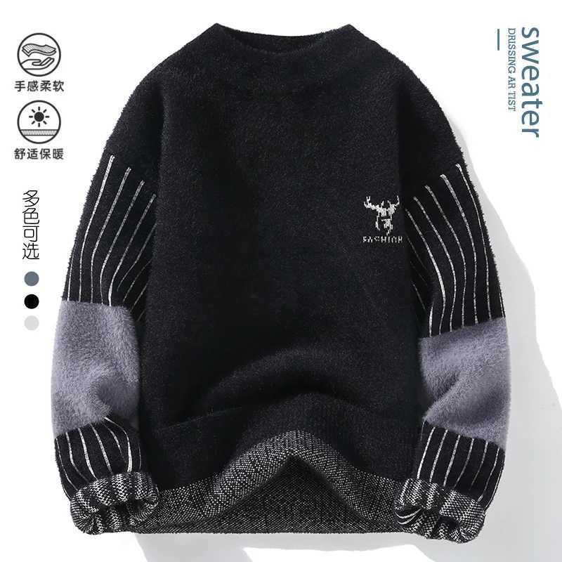 New Arrival Winter new mens sweater mens casual slim fit printed thick knitted sweater skydiving street full horse sports shirt Z241111