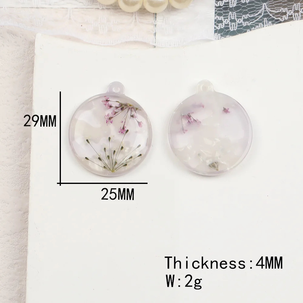 Cordial 40Pcs Jewelry Accessories/Handmade/DIY Pendant/Resin Beads/Necklace Charm Mixed Natural Dried Flowers #17294 241108