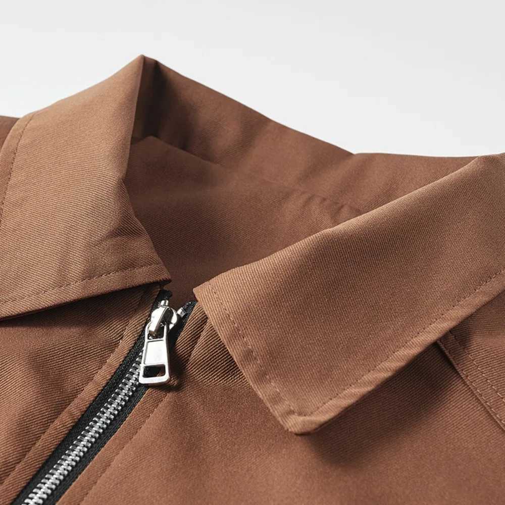 Mens jacket lightweight bomber jacket casual windproof jacket windproof zipper jacket with 4 pockets Spring and Autumn mens clothing W241111