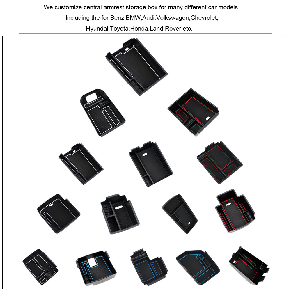 Car Central Armrest Storage Box For Nissan X-trail T32 Rogue 2014-2020 Central Control Organizer Tray Accessories ABS Material