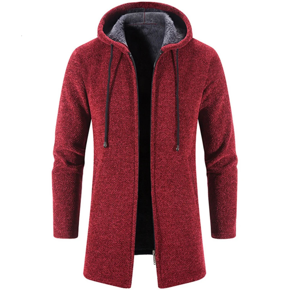 Autumn And Winter Cashmere Mens Cardigan Chenille Outer Sweater Coat Windbreaker 241111