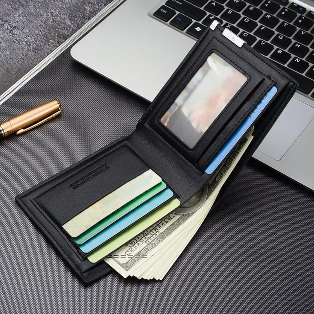 Coin Purse Popular Space-saving Wallet Purse Faux Leather Men Handbag